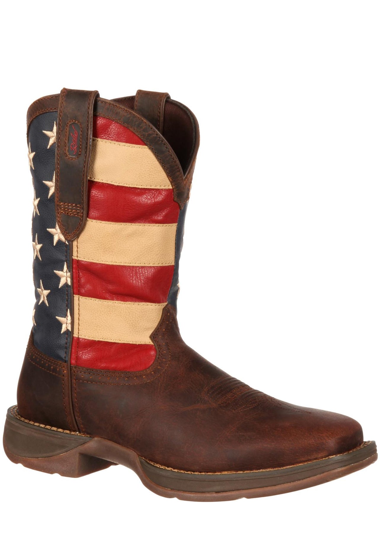 DB5554 PATRIOTIC PULL-ON-BROWN/FLAG