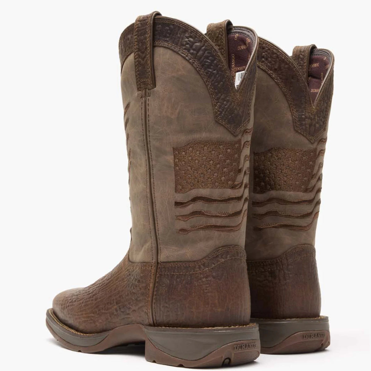 DDB0314 REBEL BY DURANGO BROWN DISTRESSED FLAG EMBROIDERY WESTERN BOOT
