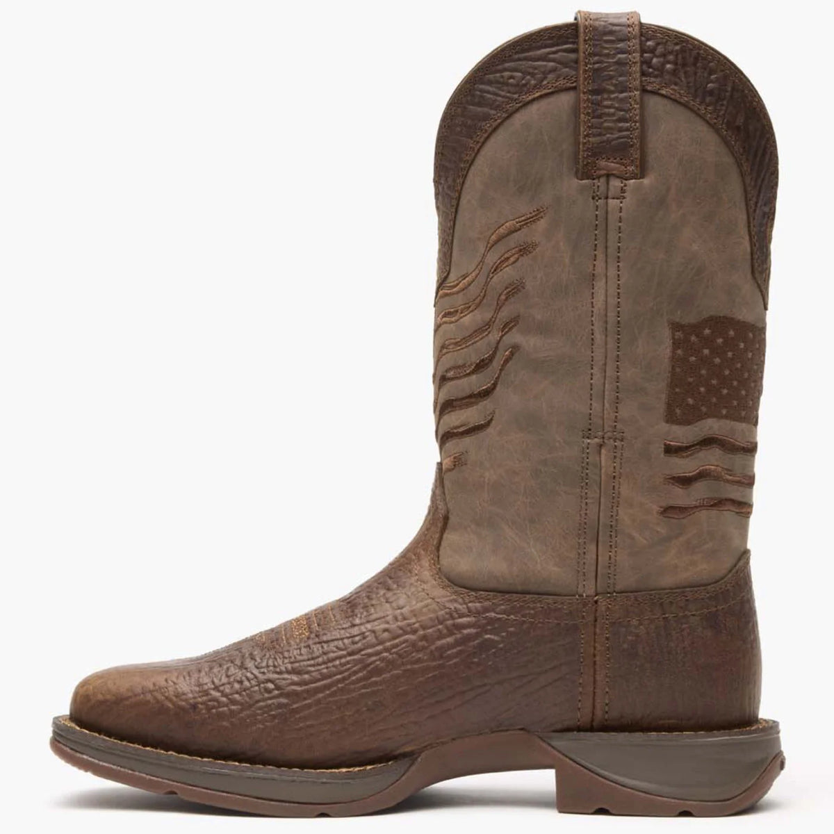 DDB0314 REBEL BY DURANGO BROWN DISTRESSED FLAG EMBROIDERY WESTERN BOOT