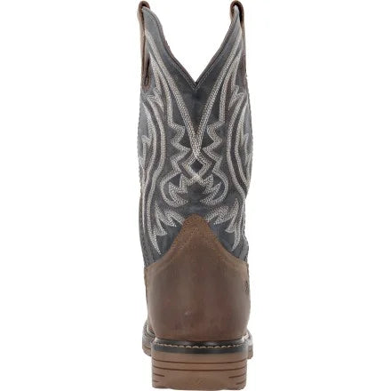 DDB0561 DURANGO MEN'S 11" RUSTIC BROWN/DENIM BLUE STEEL TOE WORK BOOT