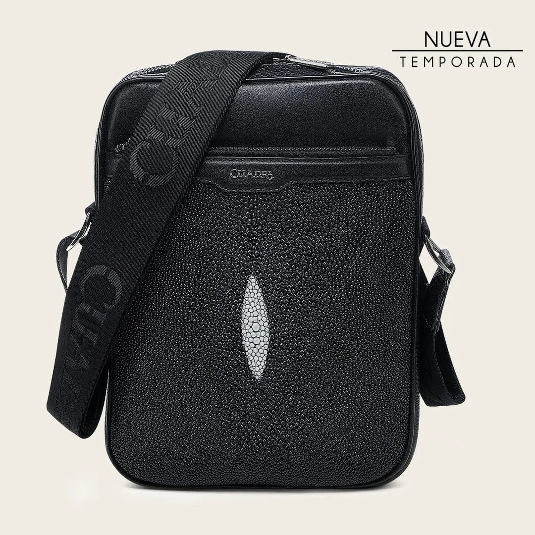 DU759 CUADRA MN BLACK STINGRAY ZIPPER BAG