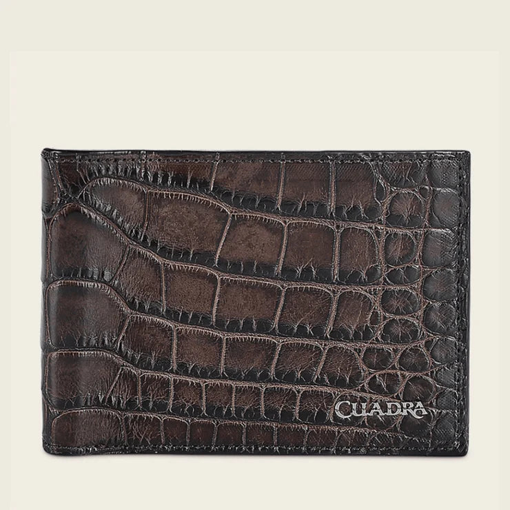 DU713 MEN'S GENUINE ALLIGATOR LEATHER WALLET CUADRA