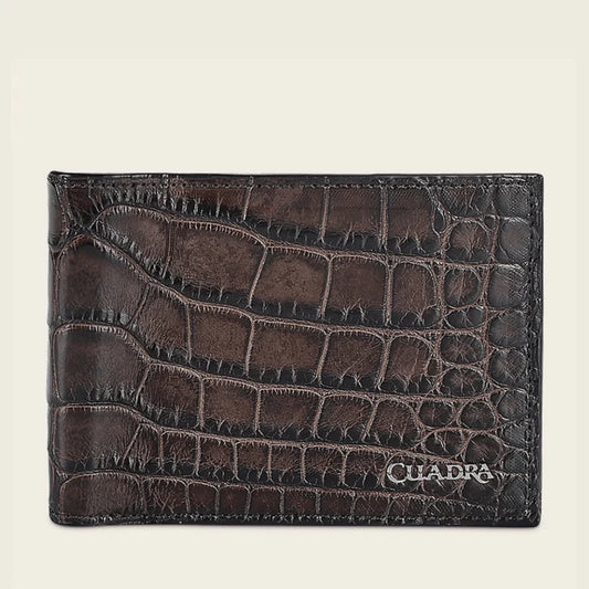 DU713 MEN'S GENUINE ALLIGATOR LEATHER WALLET CUADRA