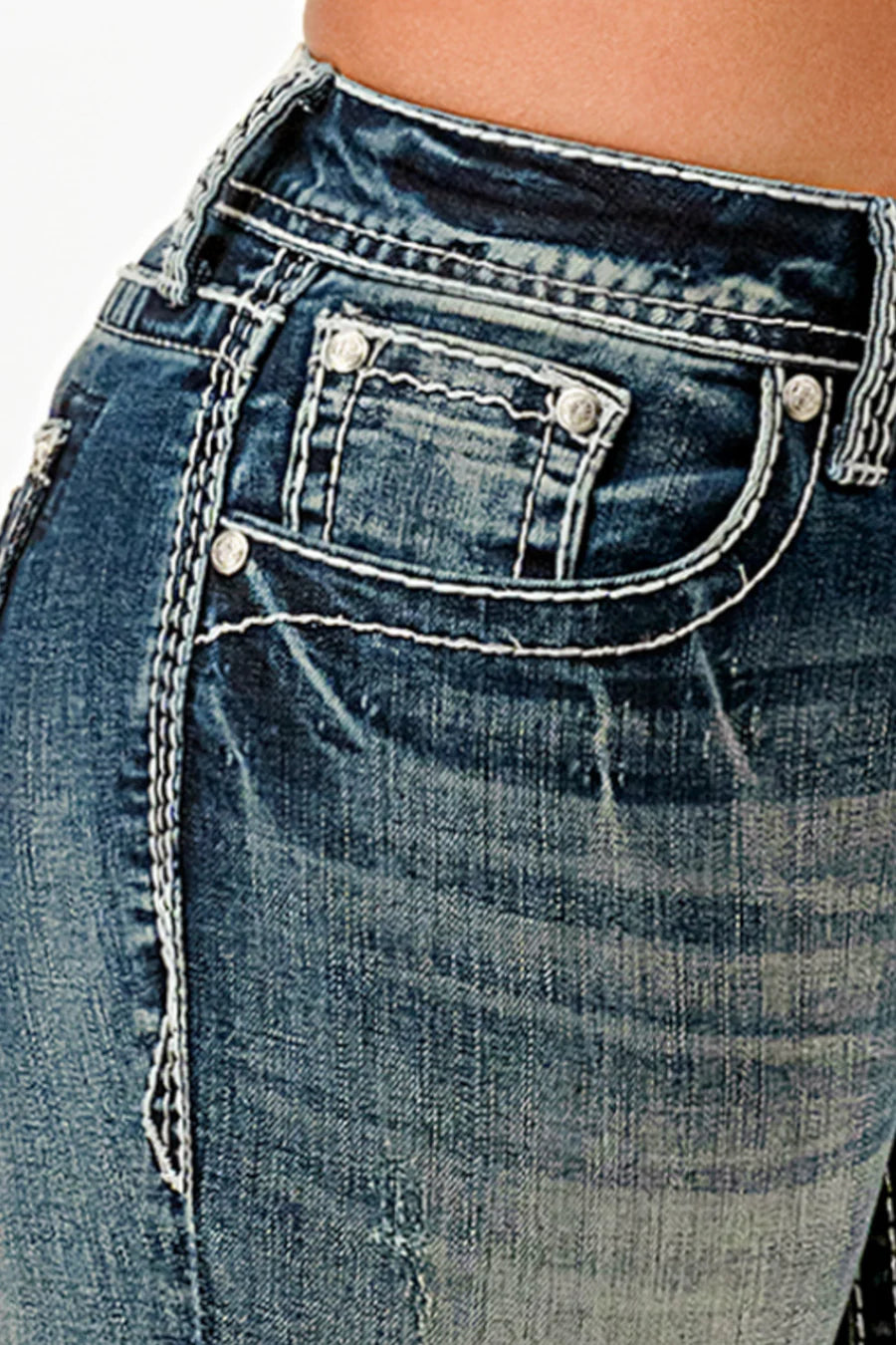 EB61968 PAISLEY EMBELLISHED RHINESTONE JEANS