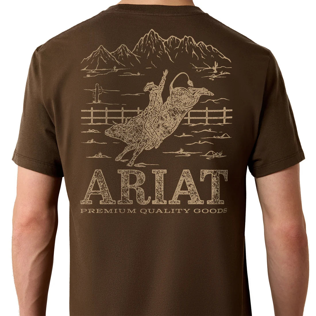 10080633 ARIAT MEN'S MOUNTAIN BULL TURKISH COFFE T'SHIRT