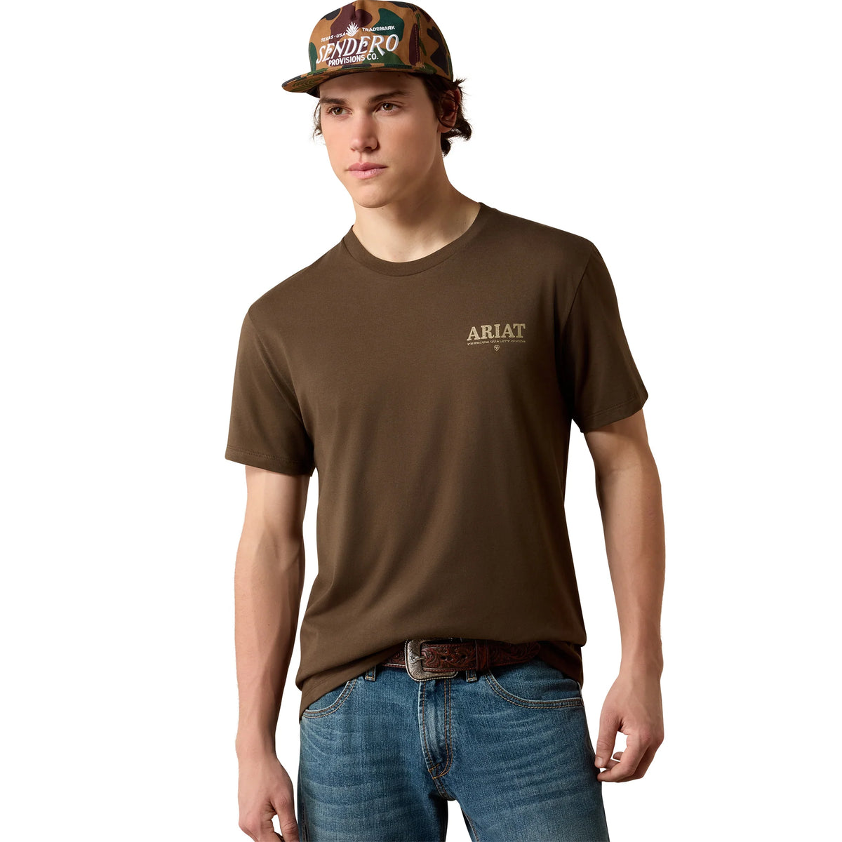 10080633 ARIAT MEN'S MOUNTAIN BULL TURKISH COFFE T'SHIRT