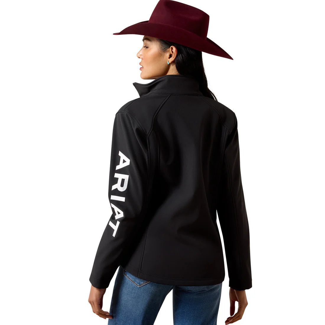 10079892 ARIAT LADIES LOGO BLACK SOFTSHELL JACKET