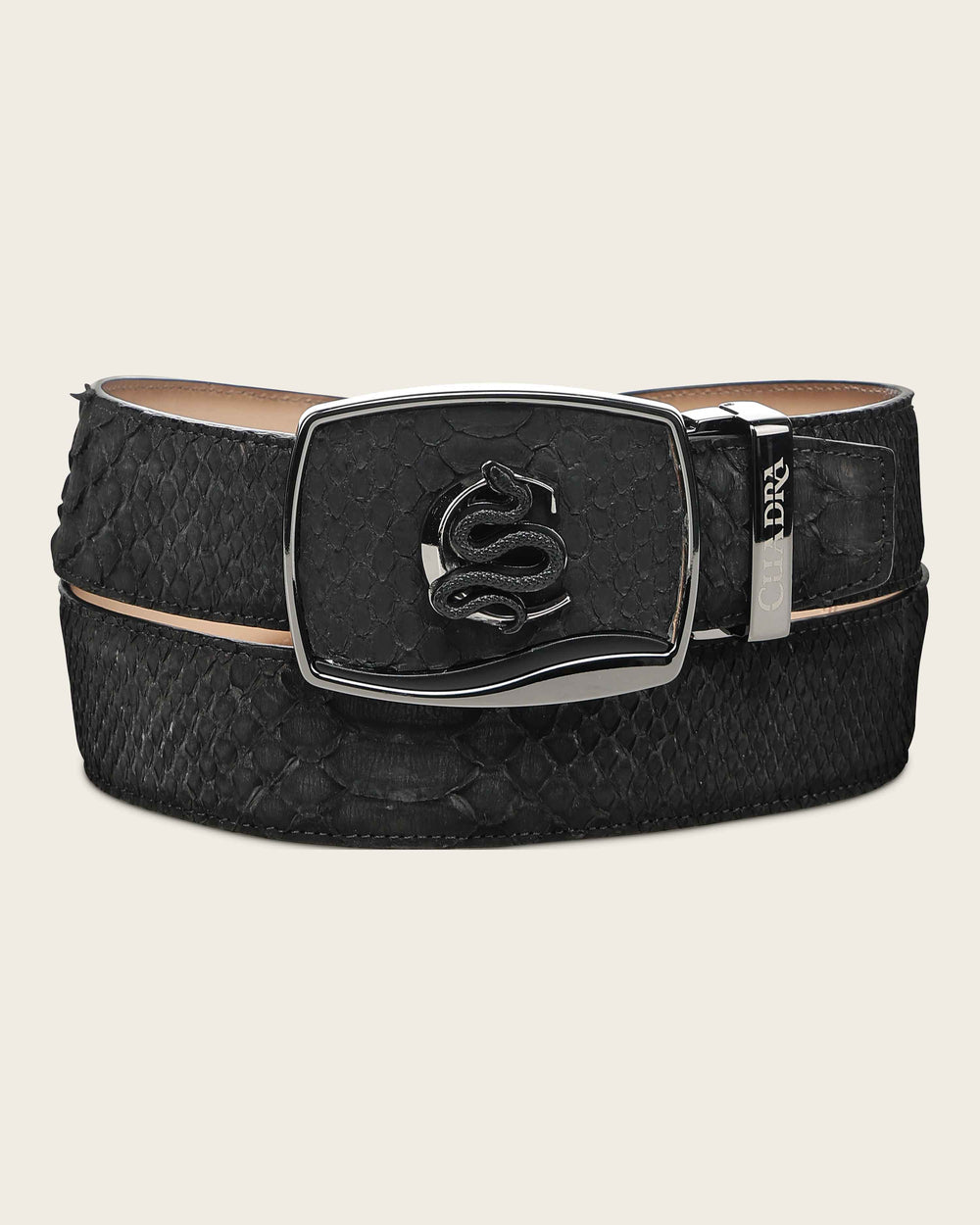 BC483 CUADRA MATTE BLACK PYTHON BELT