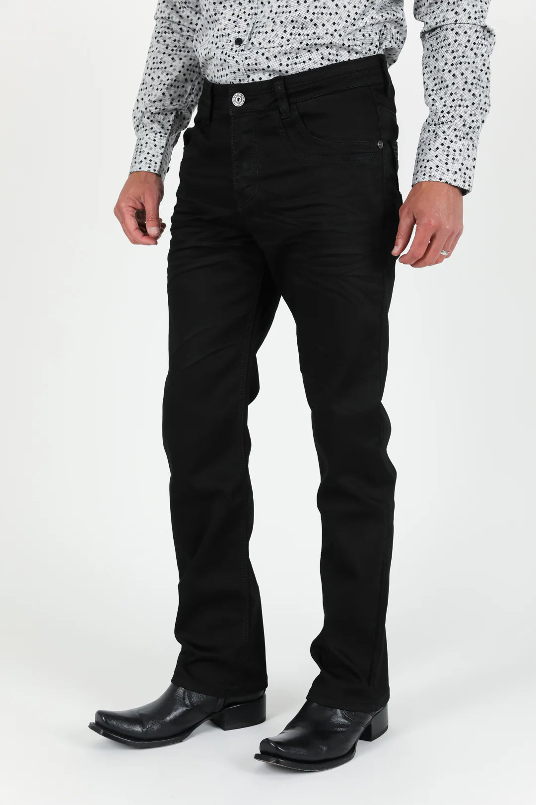 FSJ3405 SLADE BLACK RELAXED FIT STRETCH PANTS