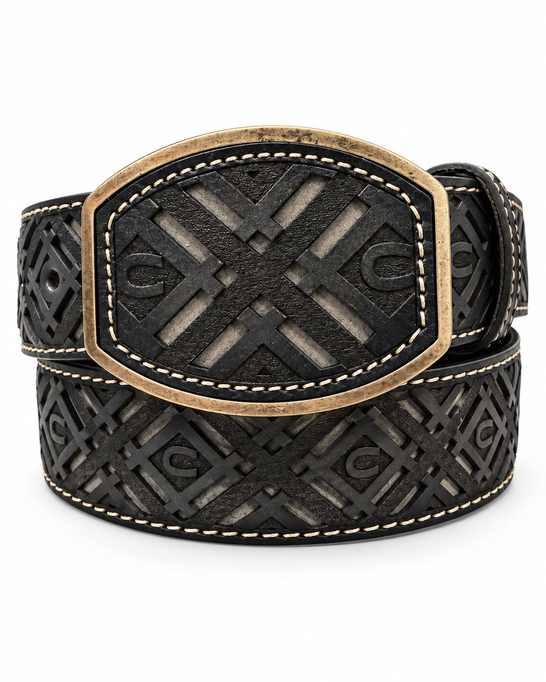 CINTO DE PIEL HEBILLA OVALADA BLACK