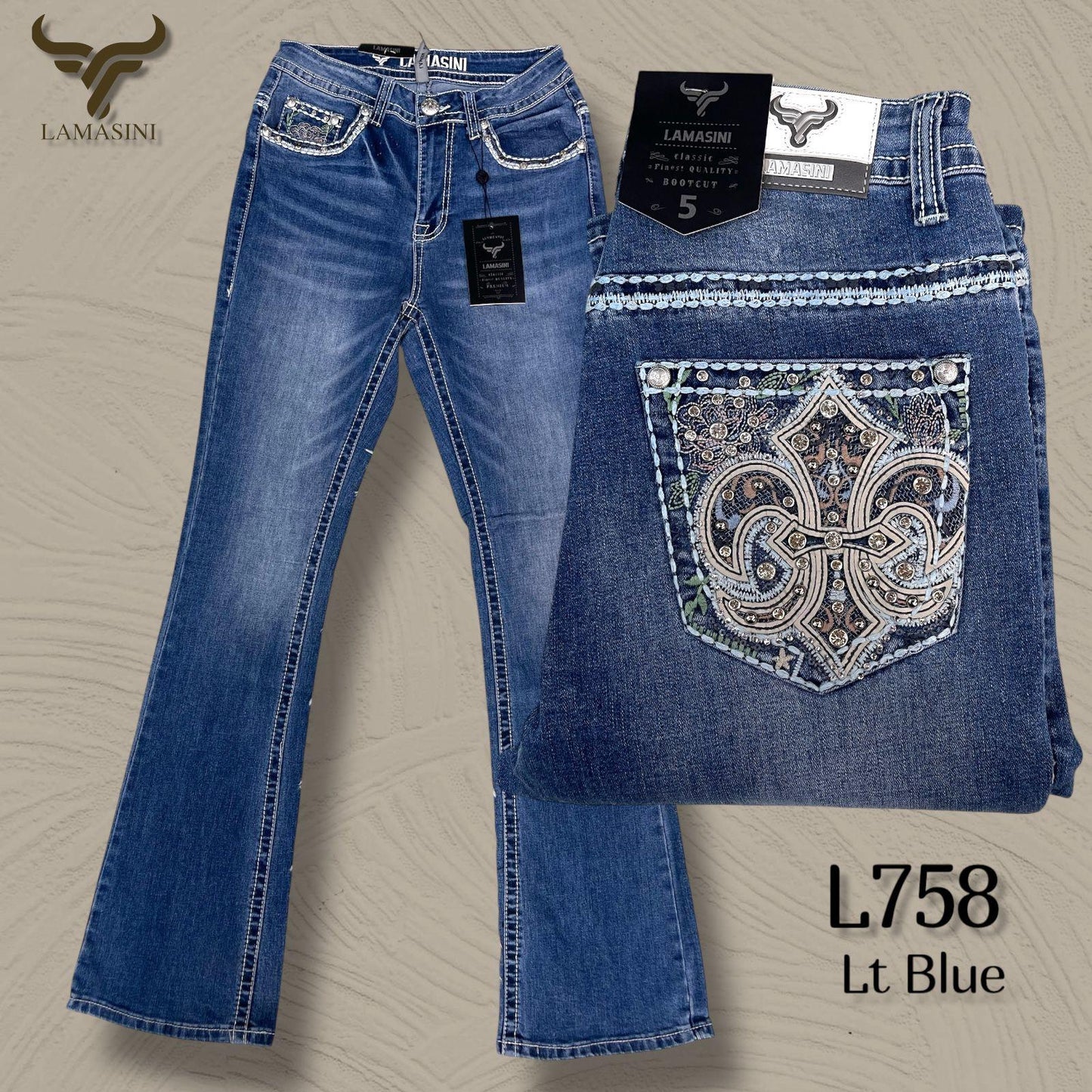 L758 PANTALON DE LAMASINI PARA BOTA LIGTH BLUE