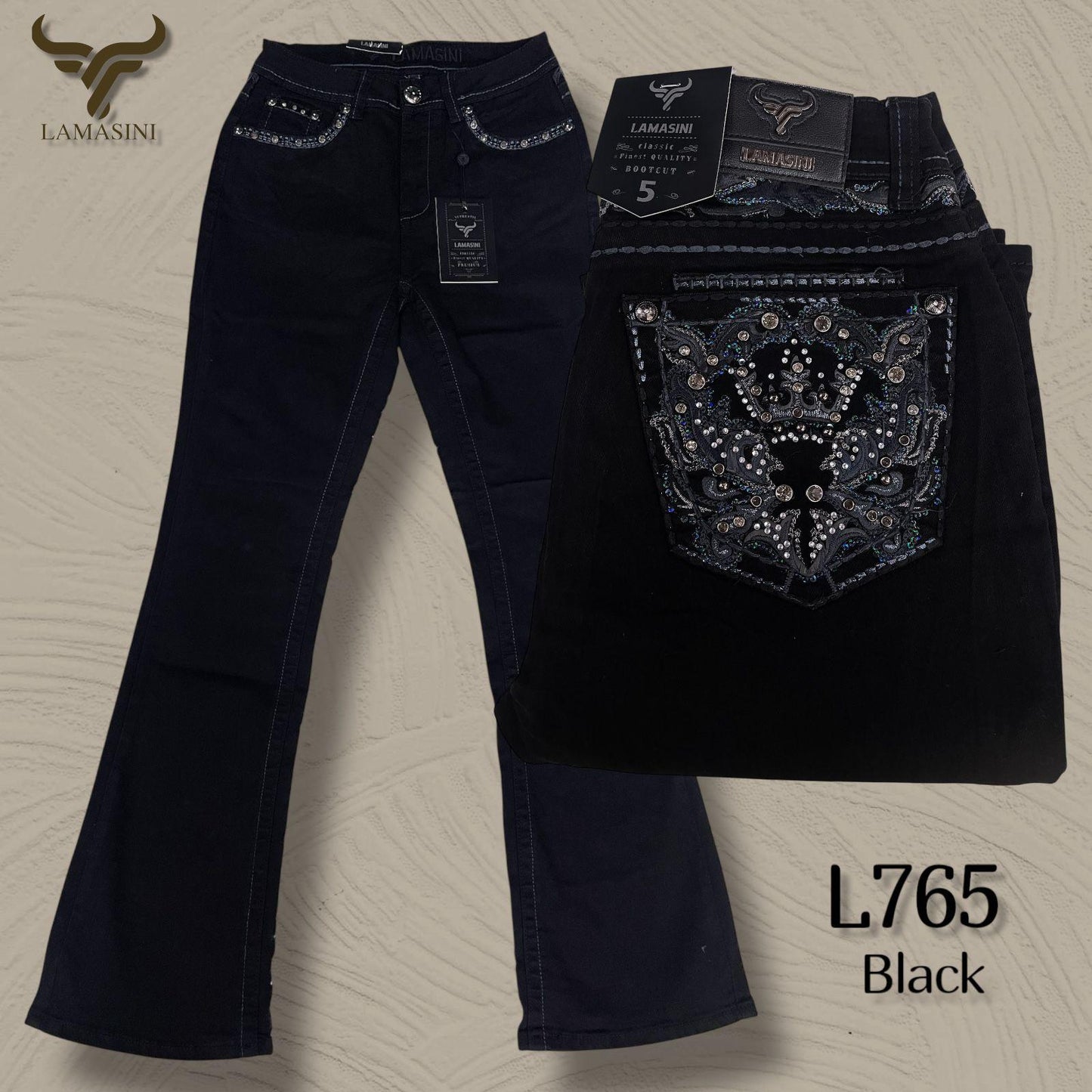 L765 PANTALON LAMASINI PARA BOTA BLACK