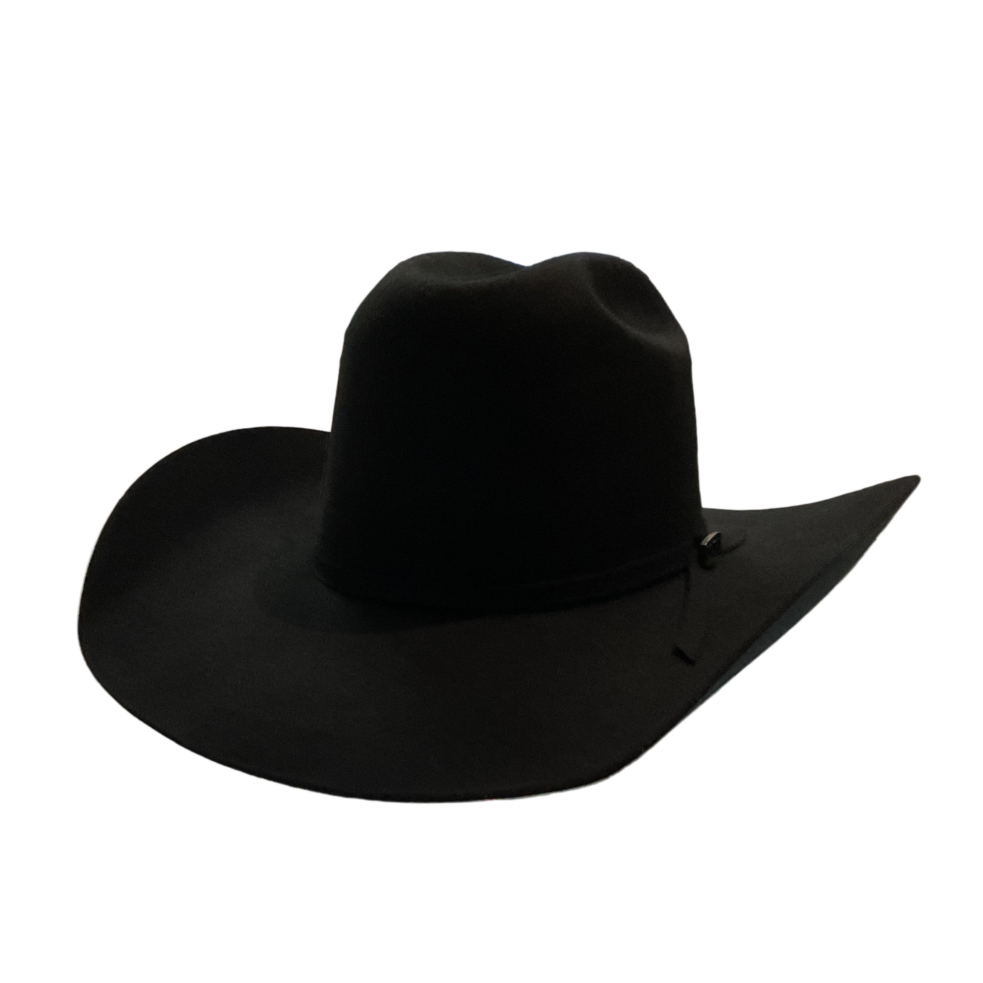 Black cowboy hat on a white background