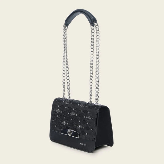 DU693 LD BLACK LASER & STUDS BAG