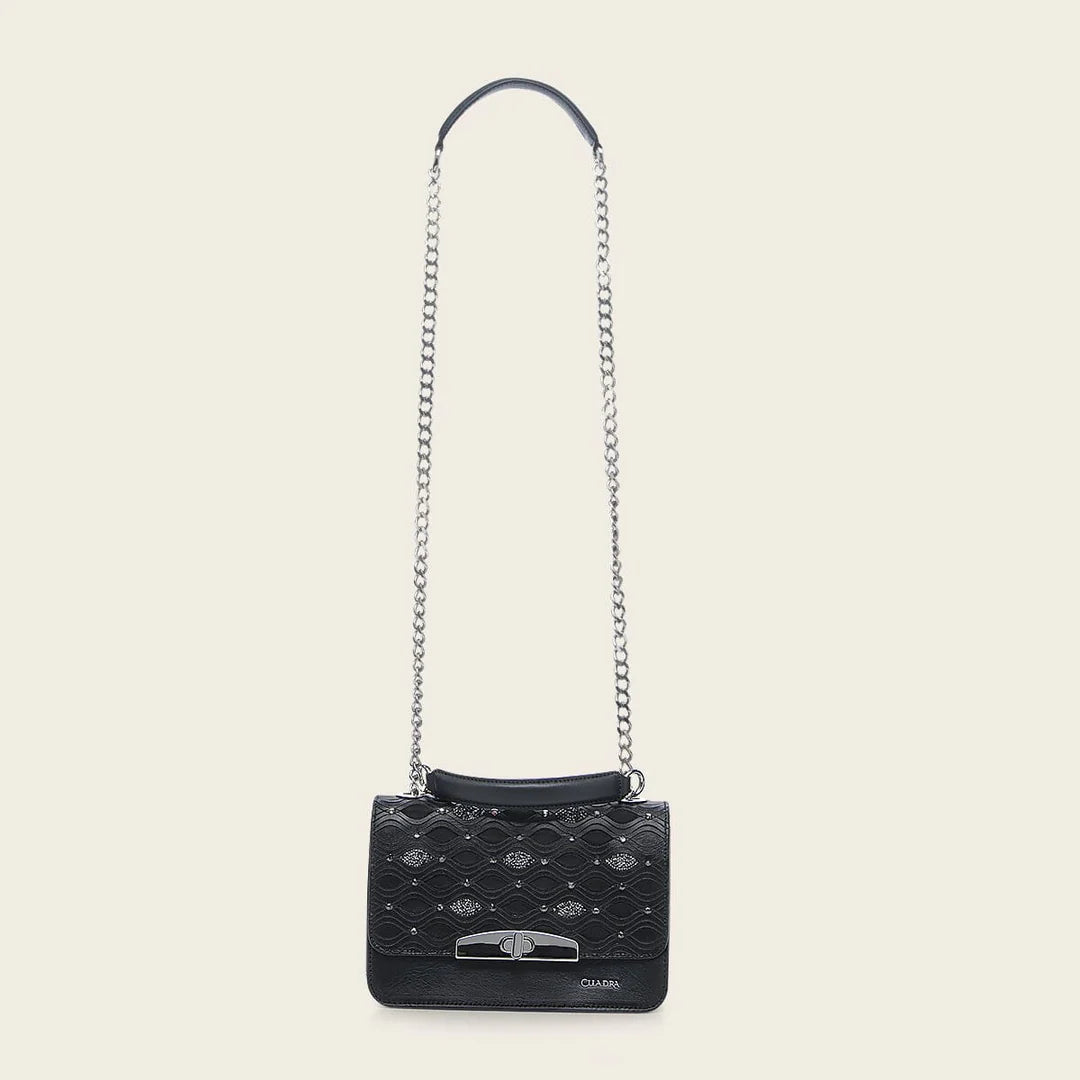 DU693 LD BLACK LASER & STUDS BAG