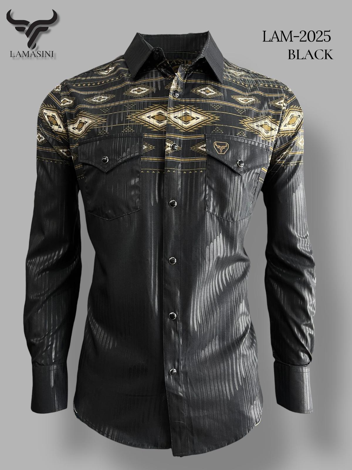 LAM2025 BLACK/BROWN LONG SLEEVE SHIRT