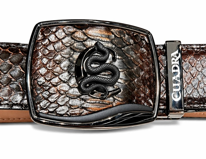 BC498 CUADRA BROWN PYTHON WOVEN BELT