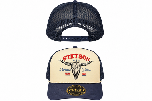 SKULL 5 PANEL TRUCKER HAT STETSON (SCSK6T-0003)