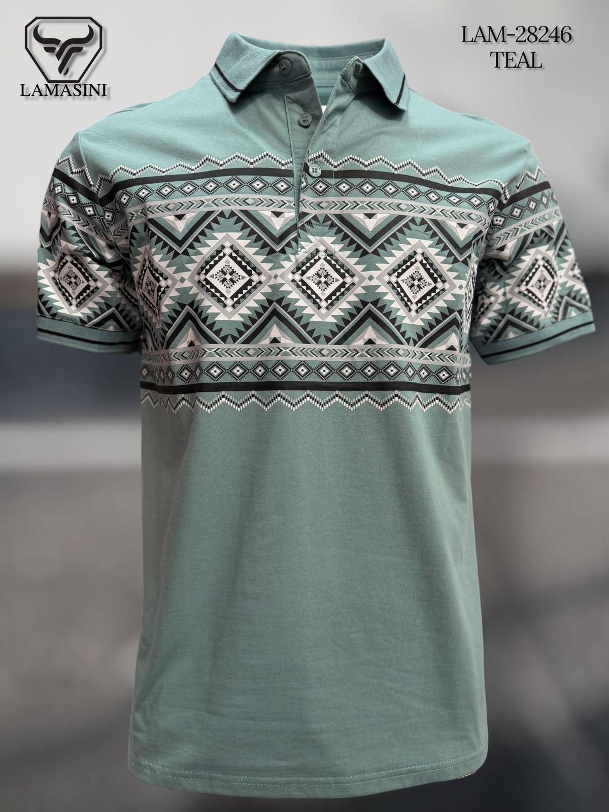 LAM28246 TEAL SHORT SLEEVED SHIRT