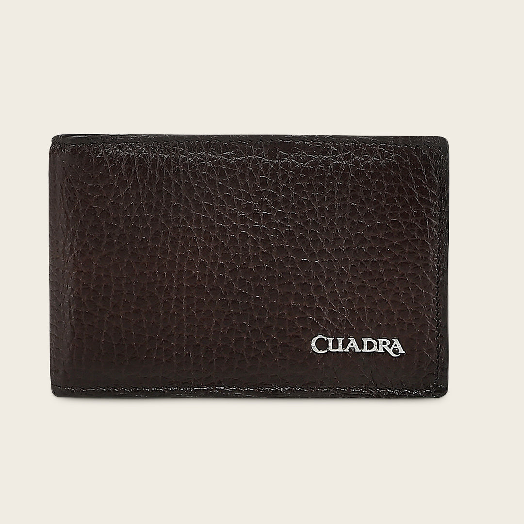 DU786 CUADRA MEN'S GENUINE ITALIAN DEERSKIN LEATHER CARD HOLDER