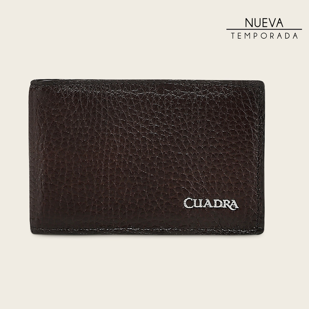 DU786 CUADRA MEN'S GENUINE ITALIAN DEERSKIN LEATHER CARD HOLDER