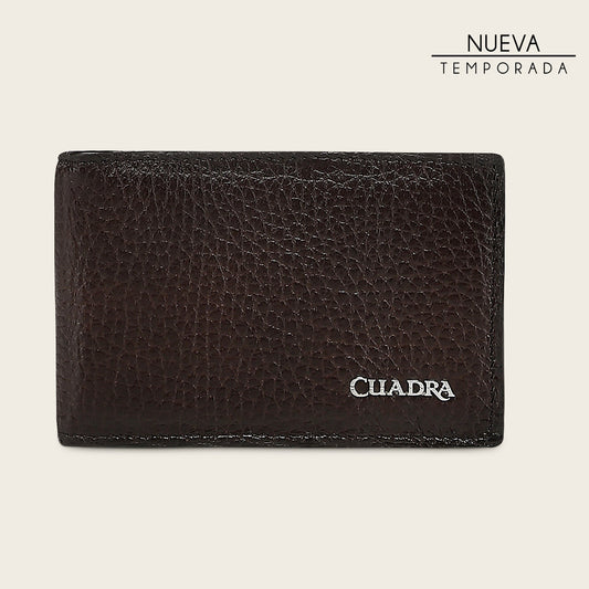 DU786 CUADRA MEN'S GENUINE ITALIAN DEERSKIN LEATHER CARD HOLDER