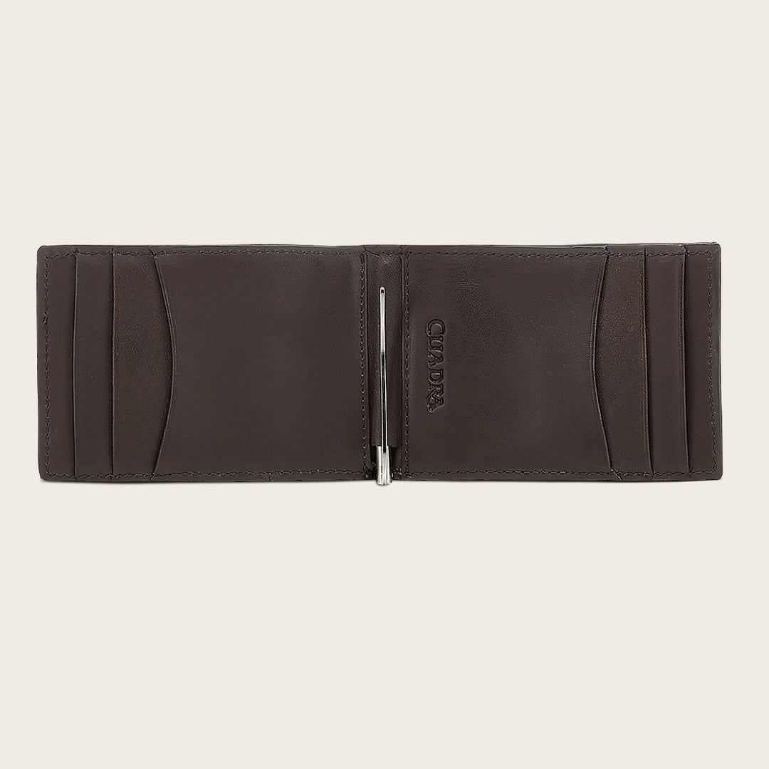 DU786 CUADRA MEN'S GENUINE ITALIAN DEERSKIN LEATHER CARD HOLDER