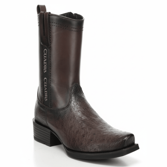 CC304 CUADRA BROWN OSTRICH BELLY BOOTIE