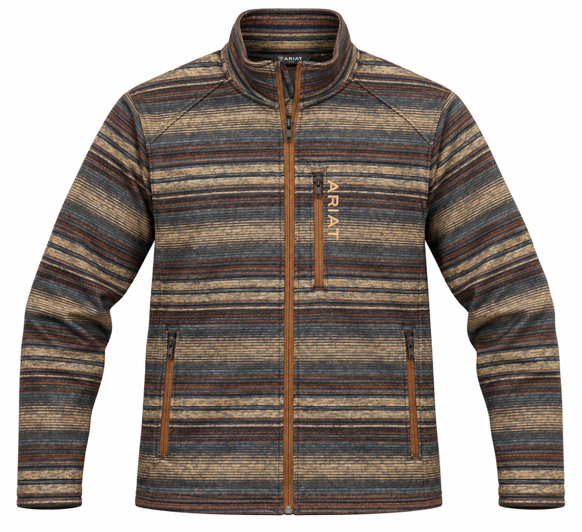 10079525 ARIAT CALDWELL FULL ZIPPER SWEATER BRAZIL NUT SERAPE