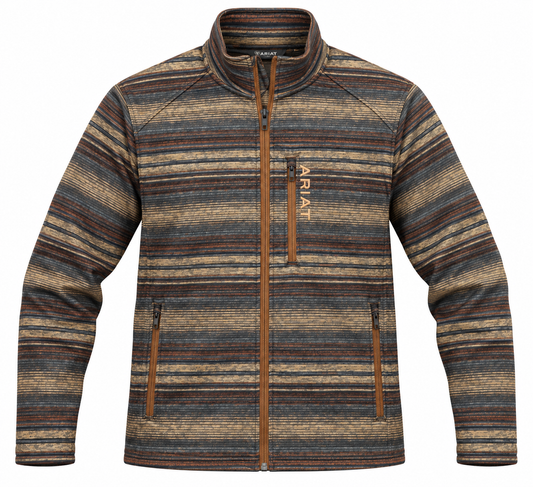10079525 ARIAT CALDWELL FULL ZIPPER SWEATER BRAZIL NUT SERAPE