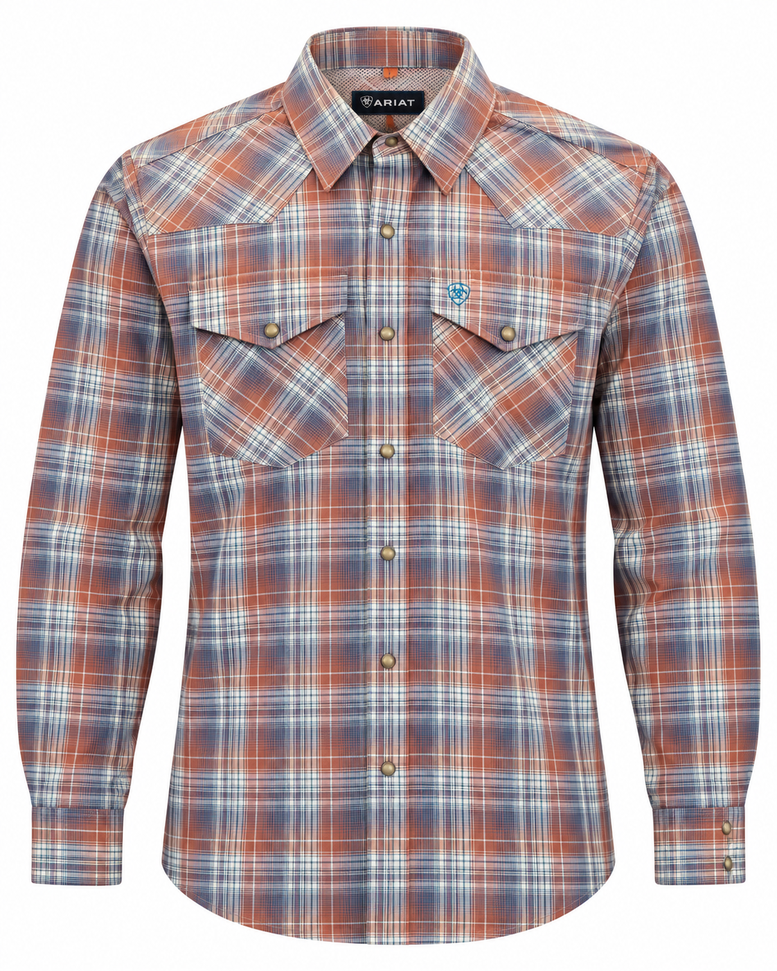 10080648 ARIAT PRO AMES LONG SLEEVE SNAP SHIRT RUST PLAID