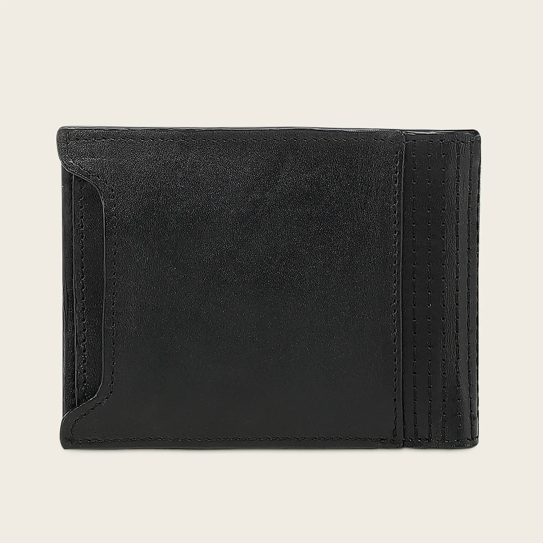 DU781 CUADRA MEN'S STINGRAY LEATHER BIFOLD WALLET BLACK