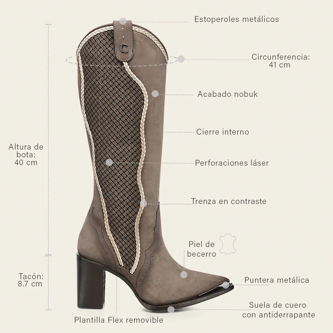 CC335 CUADRA WOMEN'S GENUINE CALFSKIN BOOT GREY