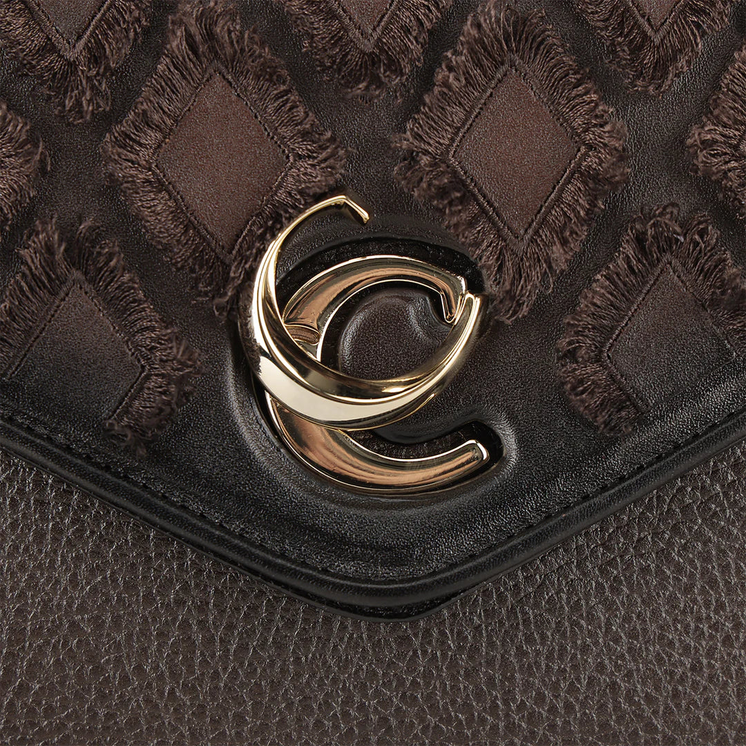 DU820 CUADRA WOMEN'S GENUINE LEATHER HANDBAG BROWN