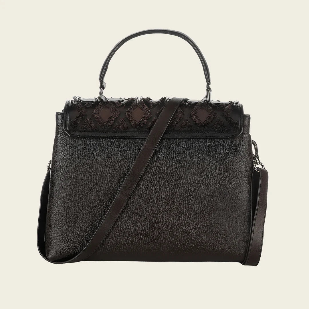 DU820 CUADRA WOMEN'S GENUINE LEATHER HANDBAG BROWN