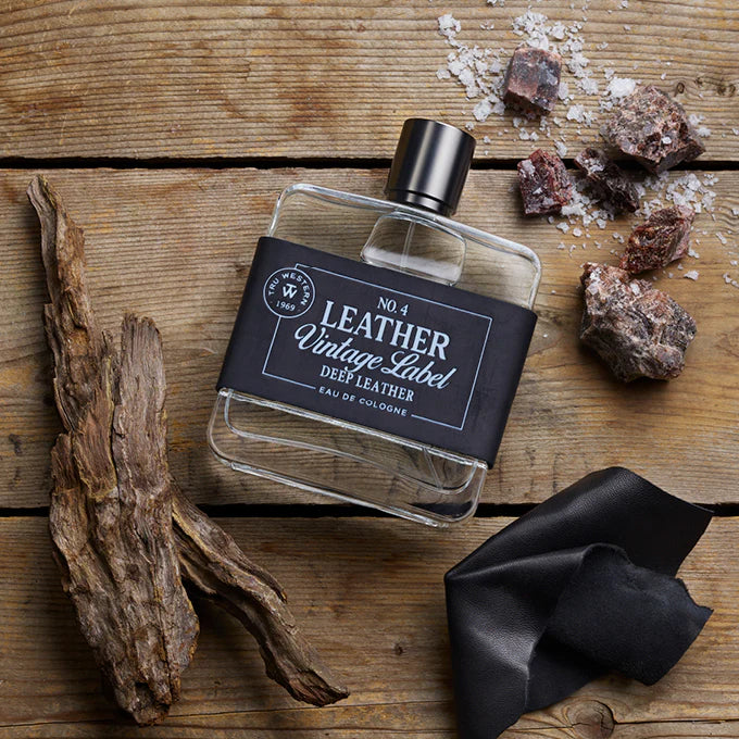 No. 4 Leather Vintage Label Deep Leather Cologne