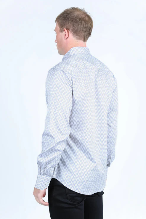 CWL9648 MEN'S SATIN COTTON/SPANDEX MODERN SHIRT WHITE