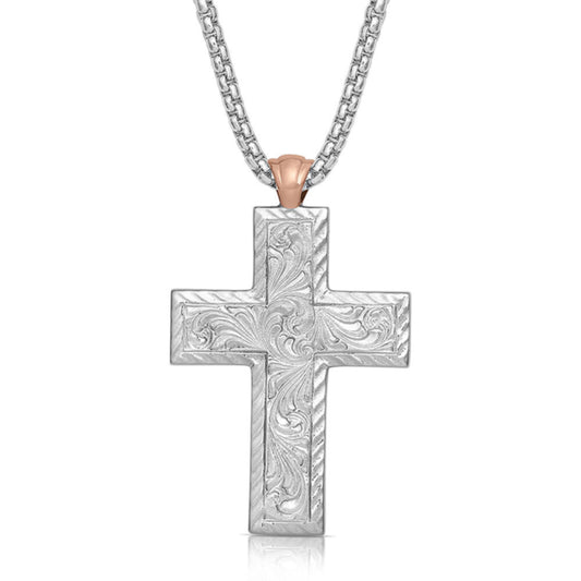 NC4818 American Legends Mosaic Cross Necklace