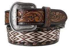 N210010202 NOCONA 1 7/8- 1 12 TAPERED DIAMOND EMBROIDERED BROWN