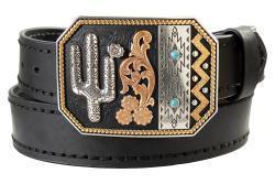 N320007801 Nocona Ladies Belt 1 1/2" Step Lacing Black