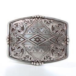 37019 NOCONA MENS RECTANGLE AZTEC FLORAL BUCKLE