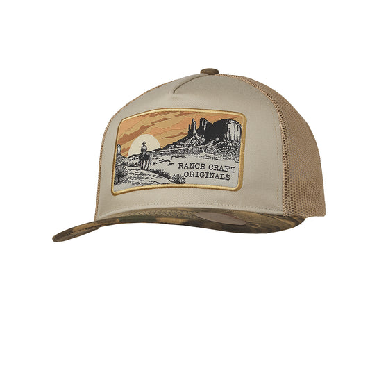 191002308 RANCH CRAFT ORIGINALS MENS SNAP BACK CAP DESERT CAMO TAN