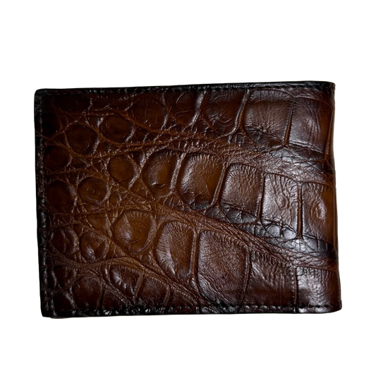 DU712 CUADRA MEN'S HONEY ALLIGATOR STUDS BIFOLD WALLET