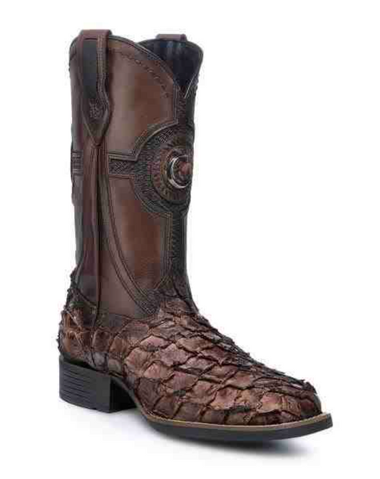 CU980 CUADRA BROWN PIRARUCU  SQUARE TOE BOOTS