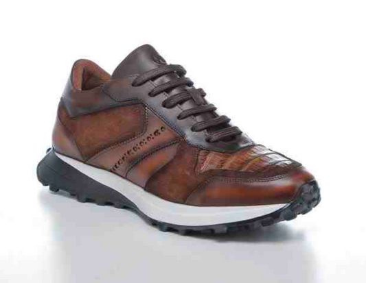 FC931 FRANCO CUADRA COGNAC CAIMAN SNEAKERS