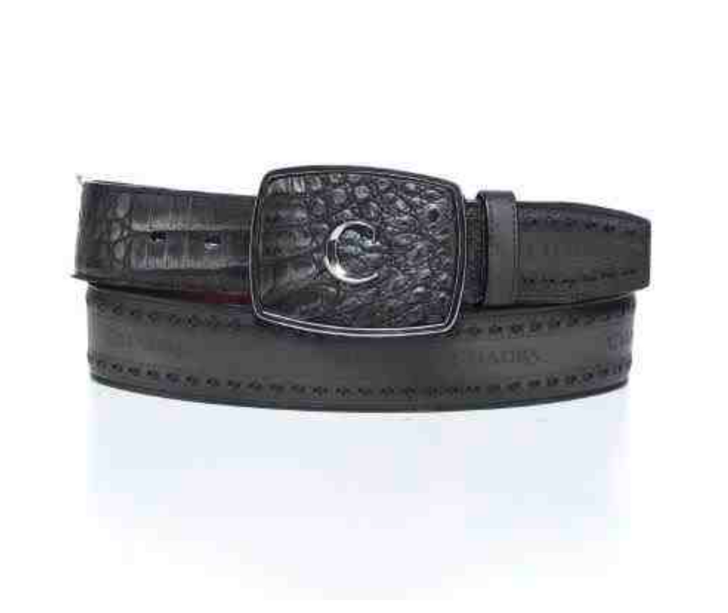 BC423 CUADRA BLACK CAIMAN LASER & WOVEN BELT