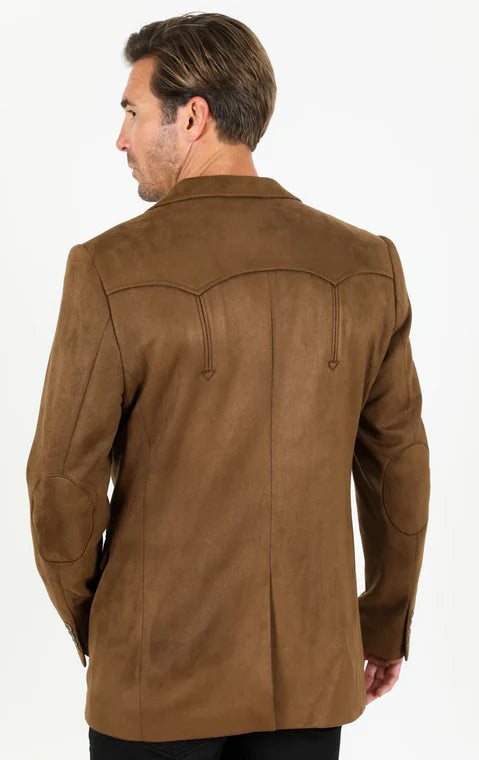 BLZ9447 PLATINI MEN'S DOUBLE BUTTON FAUX SUEDE BLAZER