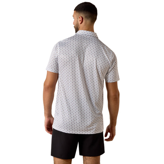 10073433 ARIAT WHITE SOUTHWEST TRIANGLE-MENS POLO