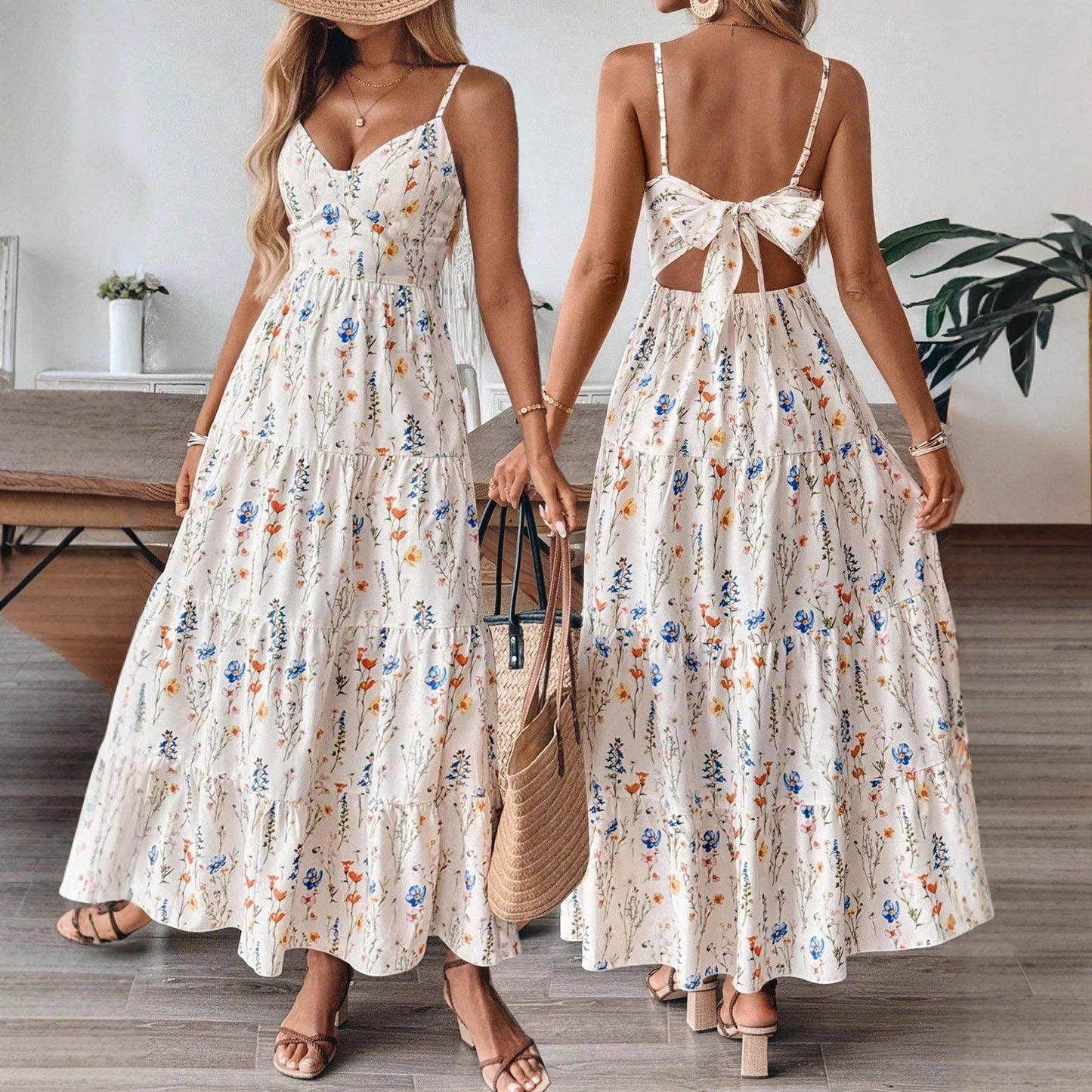 2026 Women The Resort Strappy Sleeveless Midi Dress