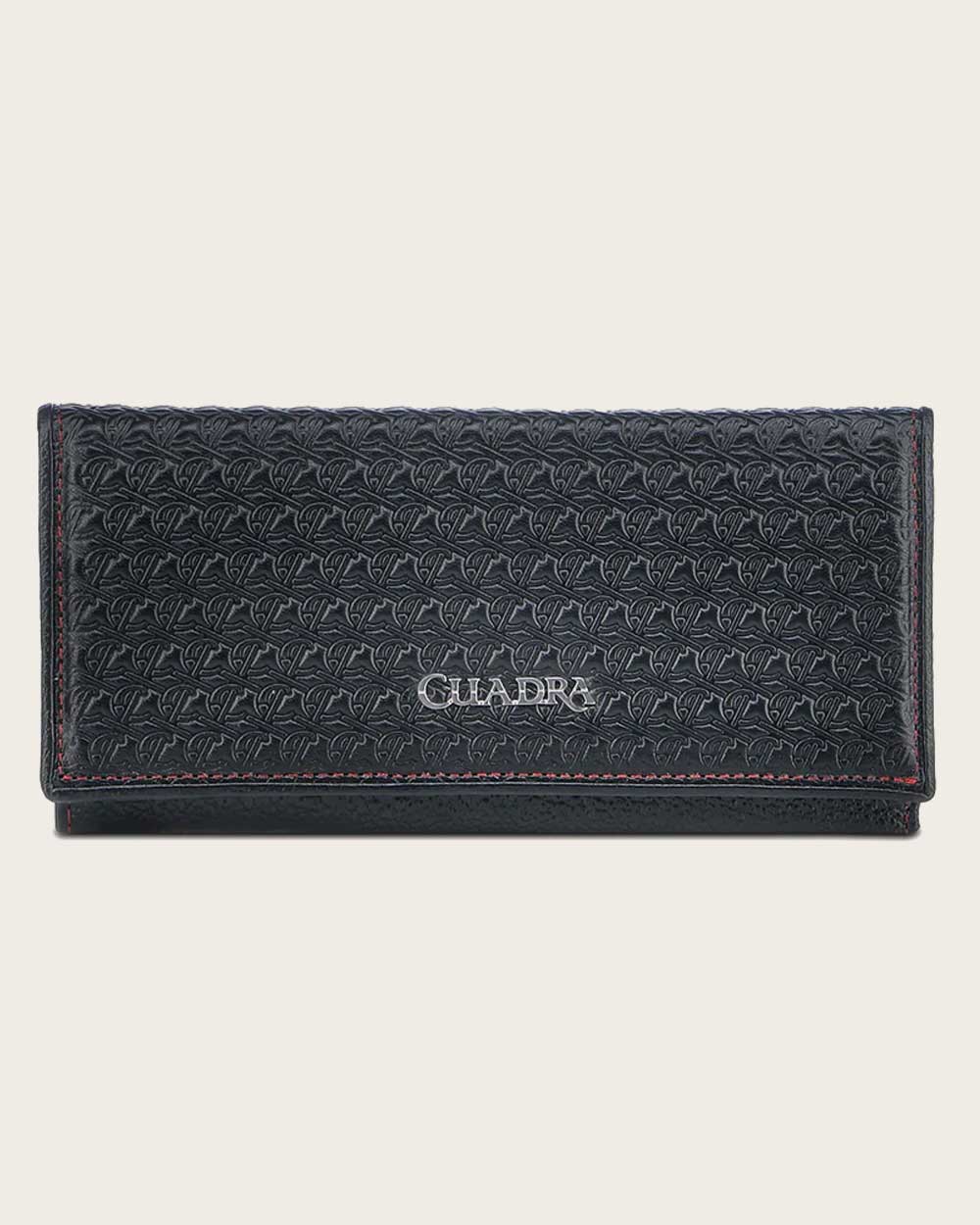 DU672 BLACK ENGRAVED BOVINE TRIFOLD WALLED